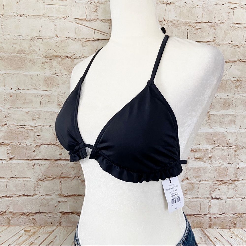 Top Shop ruffle drawstring bikini top NWT